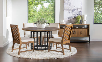 Midland - Round Dining Table - Warm Amber