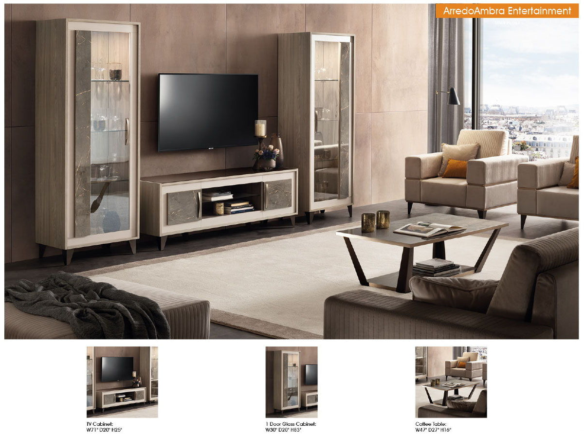 ArredoAmbra - TV Cabinet - Beige / Light Brown