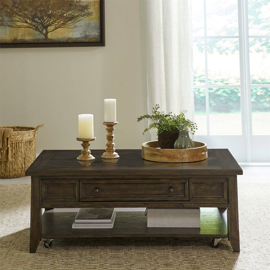Paradise Valley - Rectangular Cocktail Table - Saddle Brown