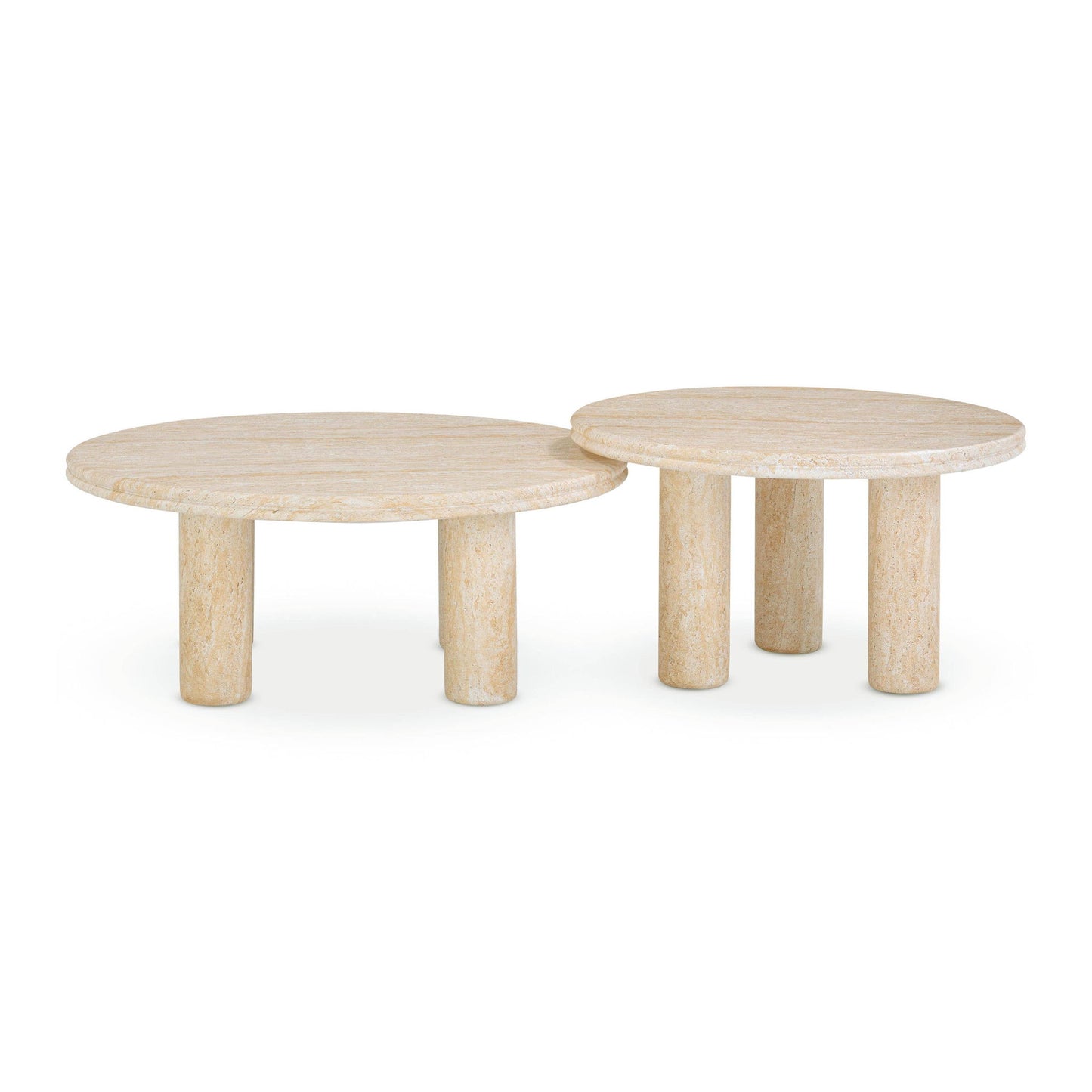 Amora - Indoor / Outdoor Nesting Accent Tables (Set of 2) - Travertine