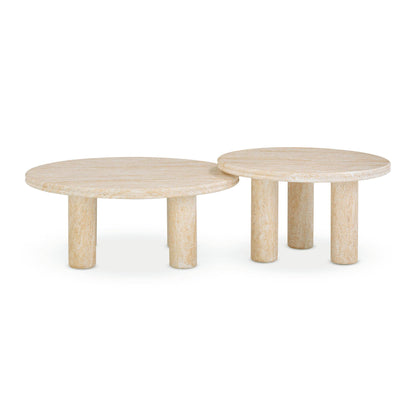 Amora - Indoor / Outdoor Nesting Accent Tables (Set of 2) - Travertine