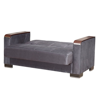 Ottomanson Armada X - Upholstered Convertible Wood Trimmed Loveseat With Storage - Microfiber