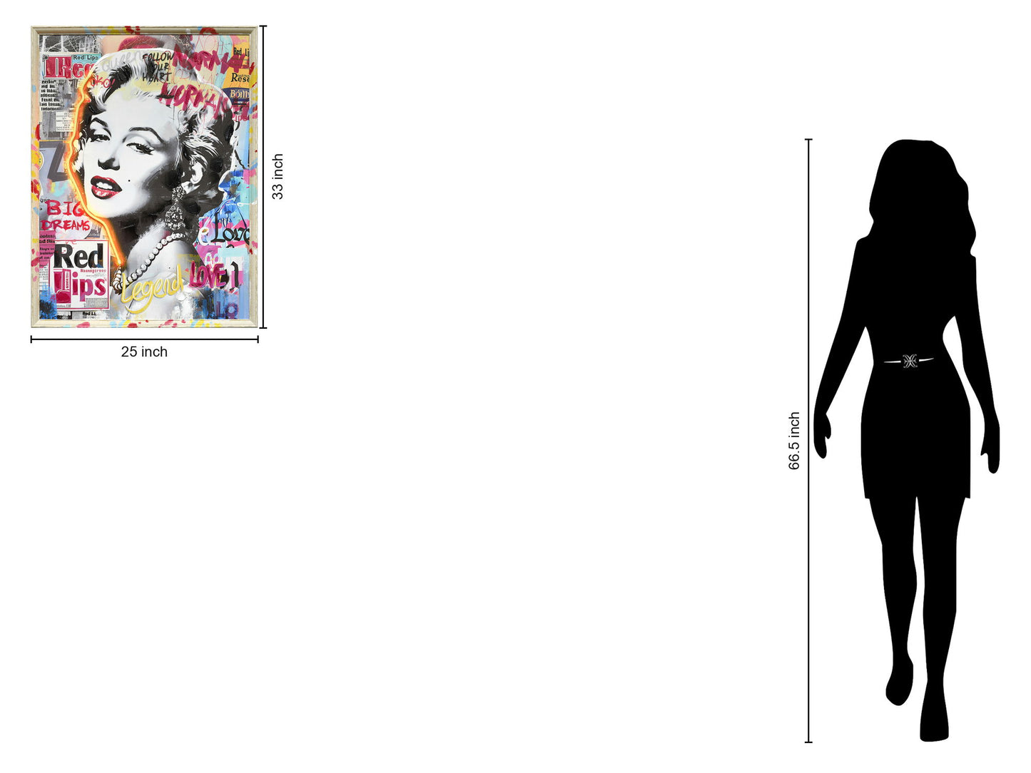 Neon Glamour Muse - 25" x 33" Framed Wall Art