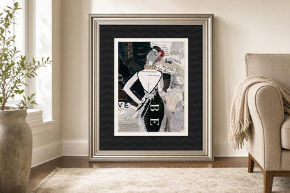 34x40 Fashion Mosaic II By Carol Robinson - Black