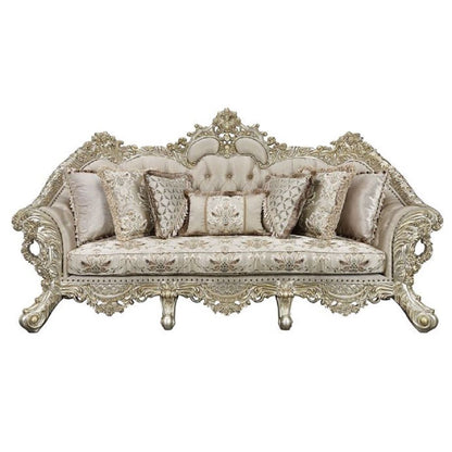 Danae - Sofa - Fabric, Champagne & Gold Finish