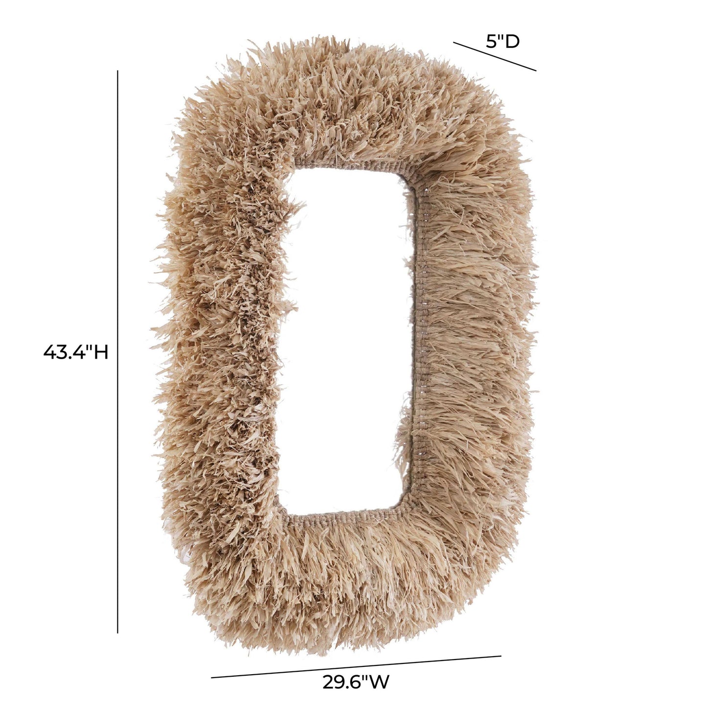 Palm - Sisal Rectangular Wall Mirror - Natural