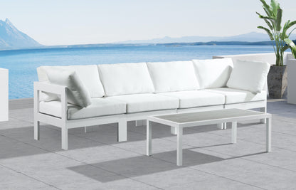 Nizuc - Outdoor Patio Modular Sofa - White - Metal