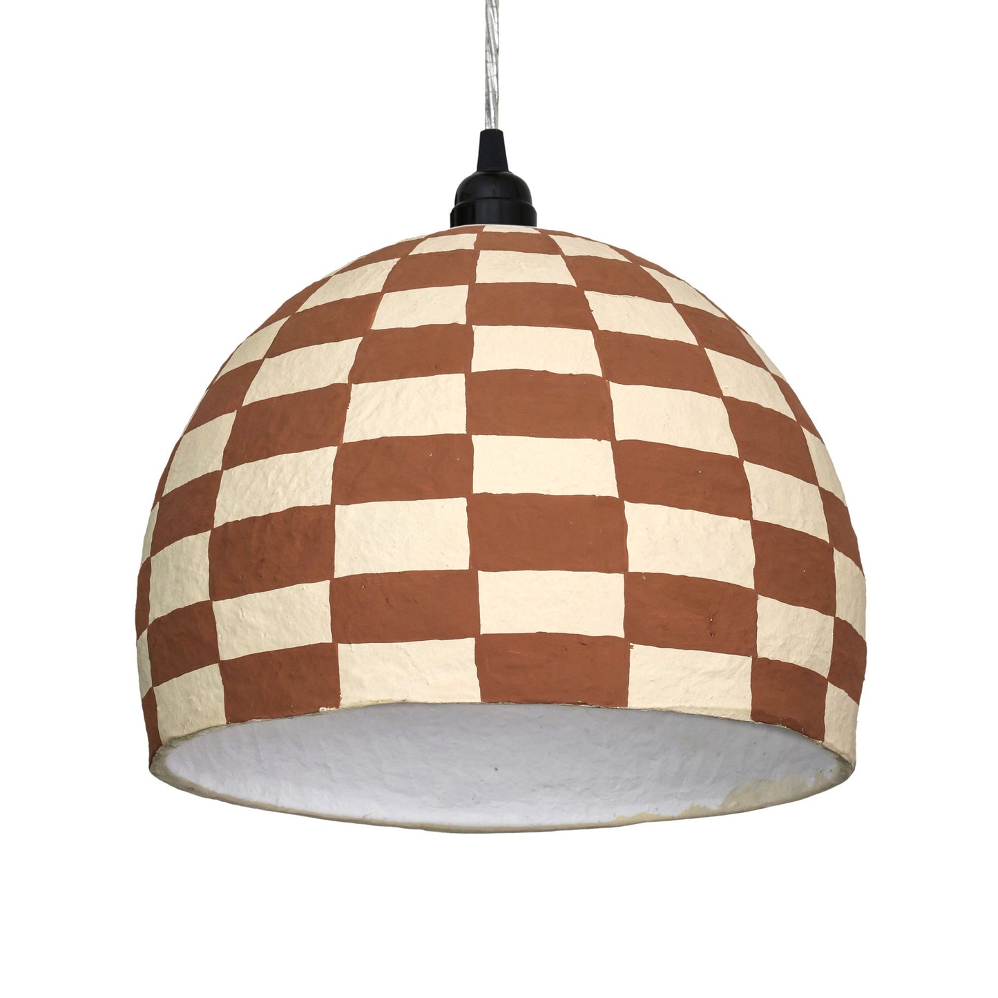 Taurus - Cotton Mache Pendant Lamp - White / Terracotta