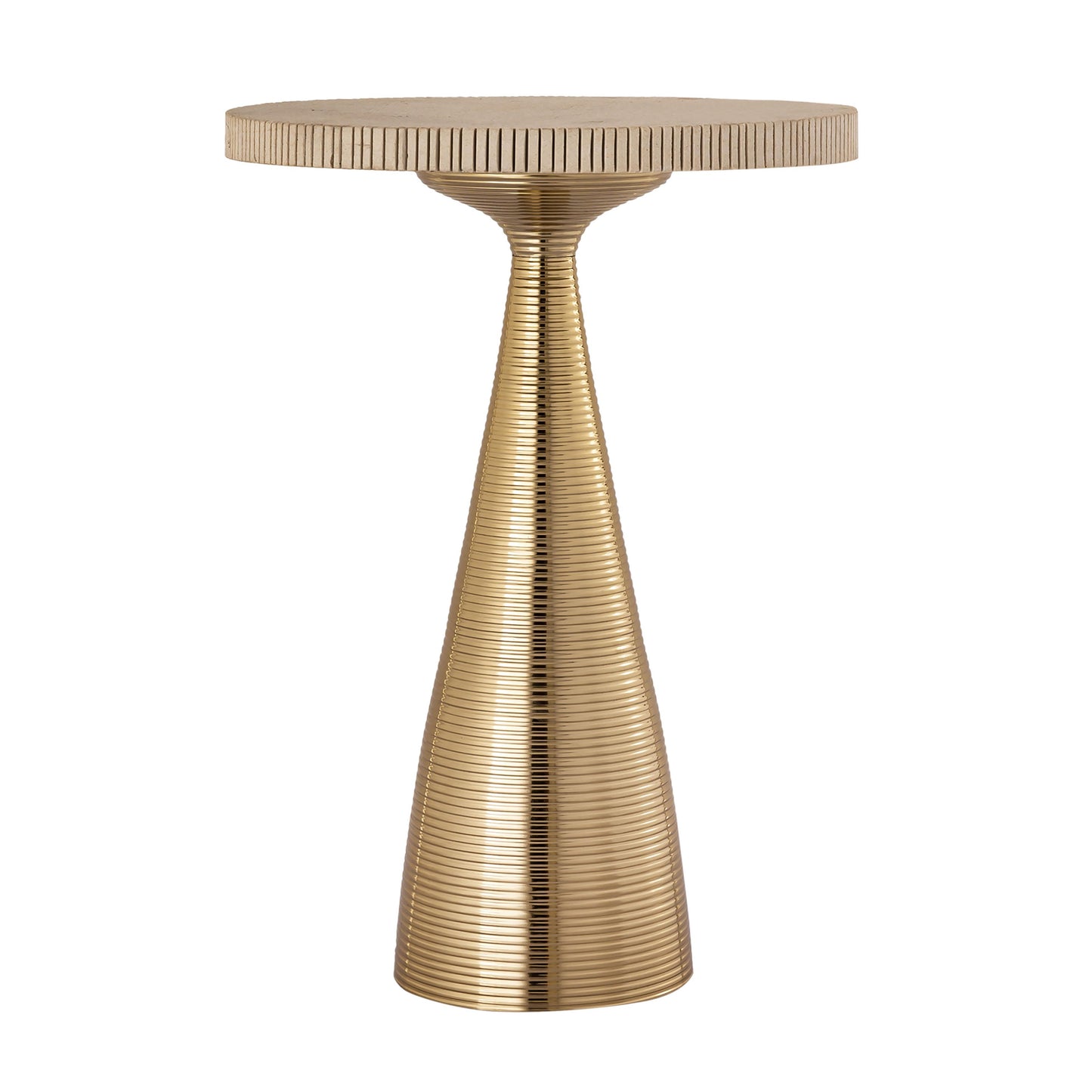 Celeste - Ribbed Side Table - Beige