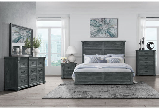 Tatum - 5 Piece King Bedroom Set Without Storage - Gray