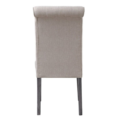Yabeina - Side Chair (Set of 2) - Beige Linen & Gray