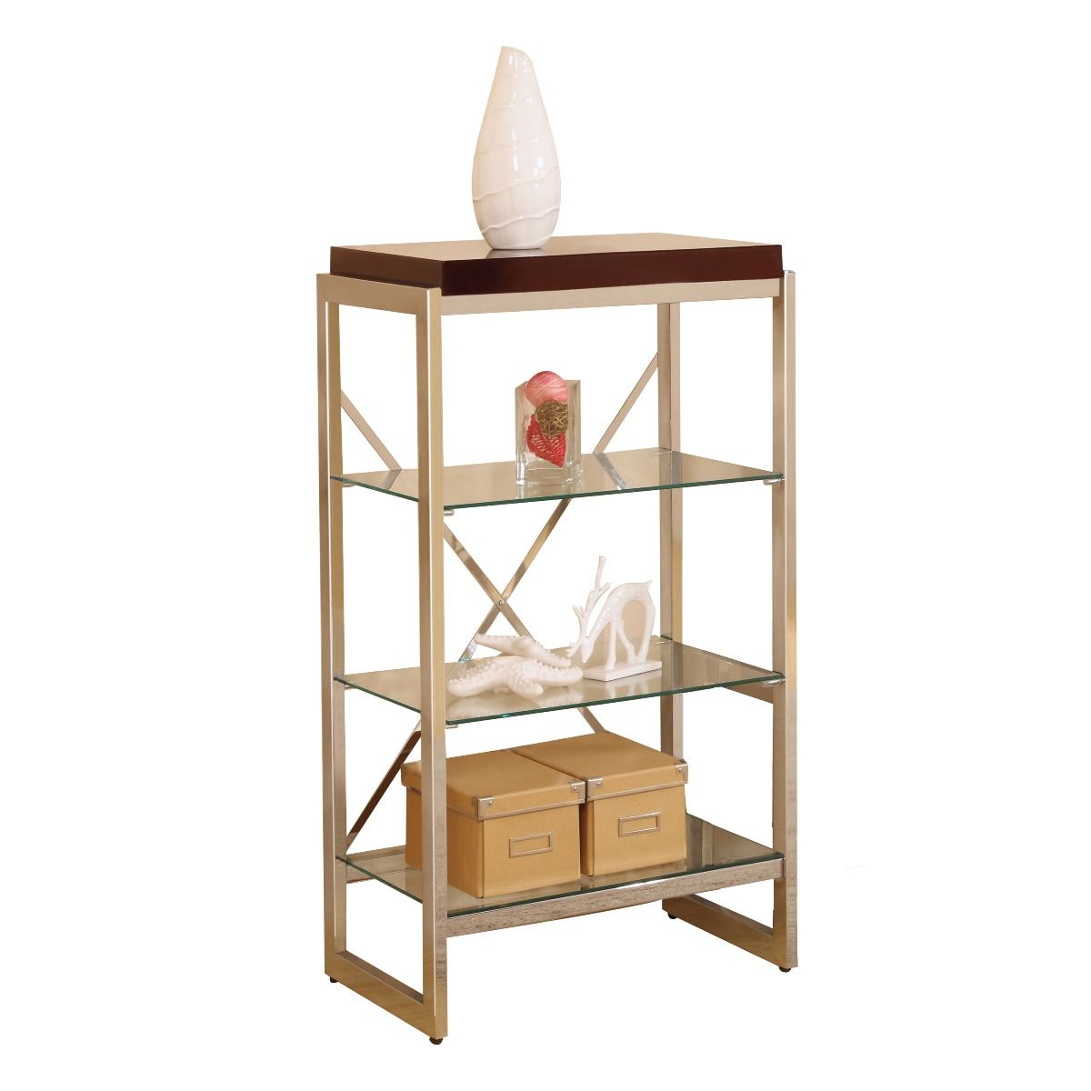 Zahra - Optional Shelf - Clear Glass & Sliver