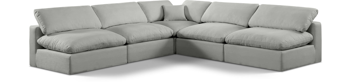 Comfy - 5 Piece Linen Modular Corner Armless Sectional