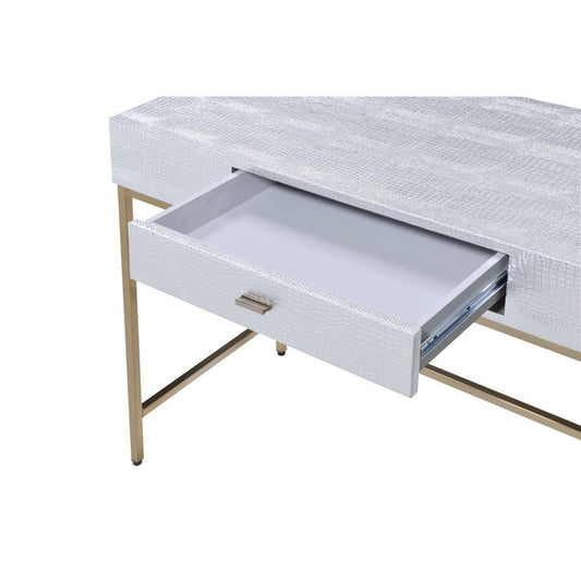 Piety - Vanity Desk - Silver PU & Champagne