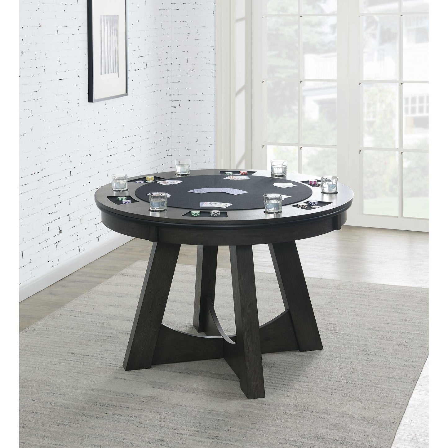 Prince - Round Game Table - Gray