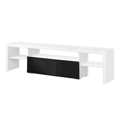 Buck II - TV Stand - White & Black High Gloss Finish