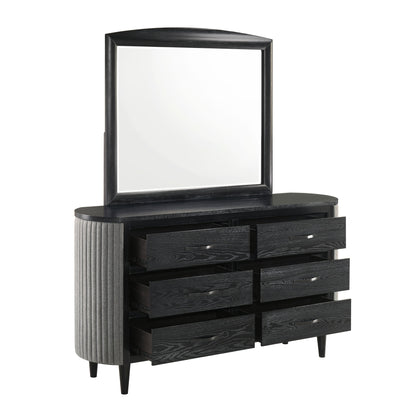 Skyline - Dresser & Mirror - Black / Gray