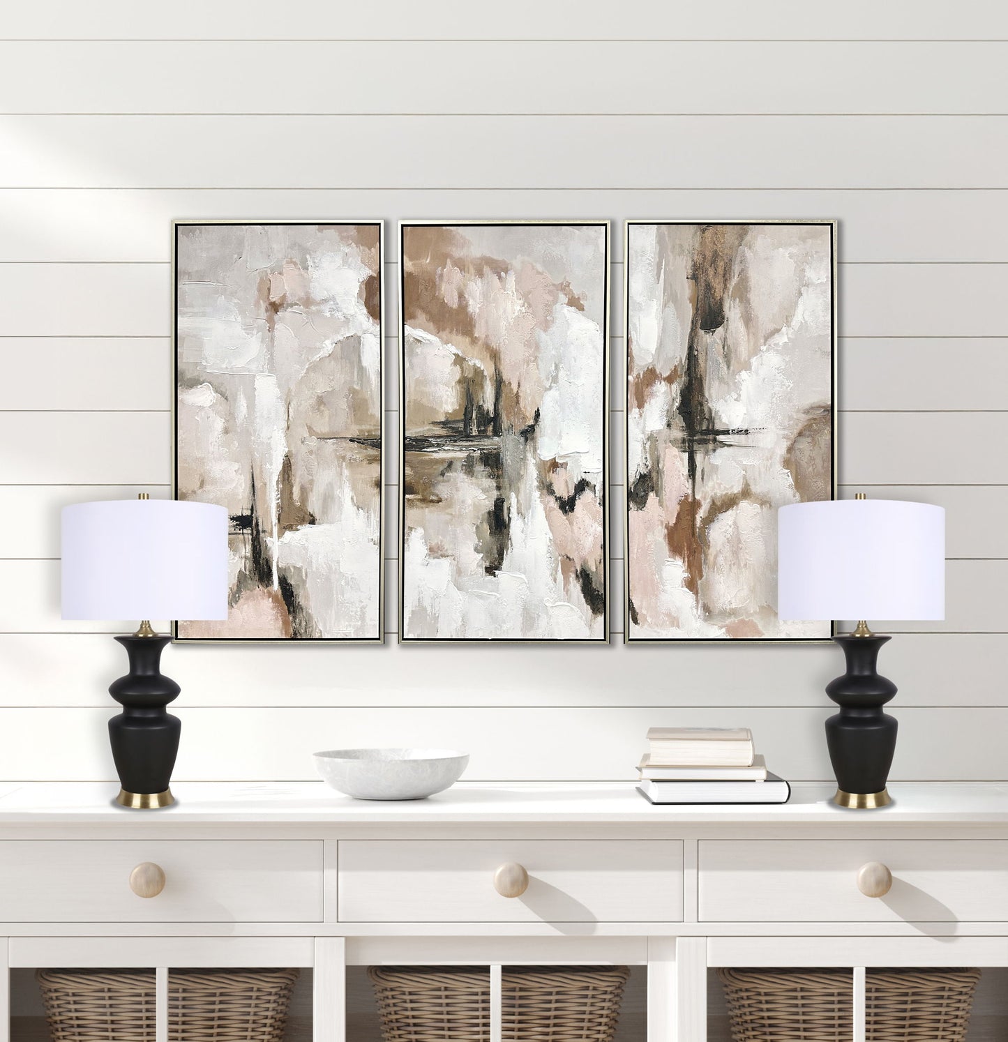 "Elegance Radiance" Ceramic Table Lamp (Set of 2) - Black / Soft Gold