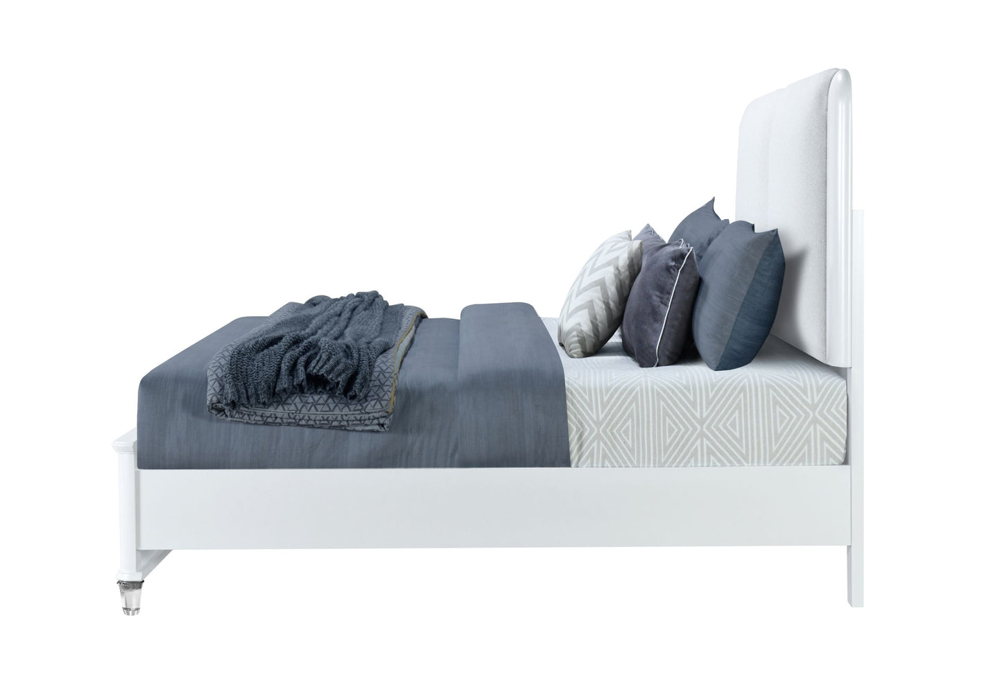 Apollo - Queen Bed - Gray / White