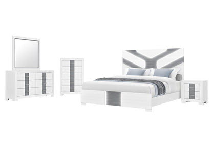 Optimus - 5 Piece Queen Bedroom Set - White