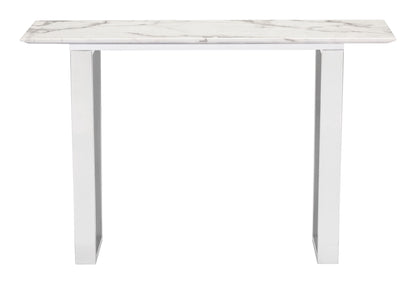 Atlas - Console Table - White / Silver