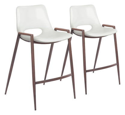 Desi - Counter Stool With Walnut Legs (Set of 2)