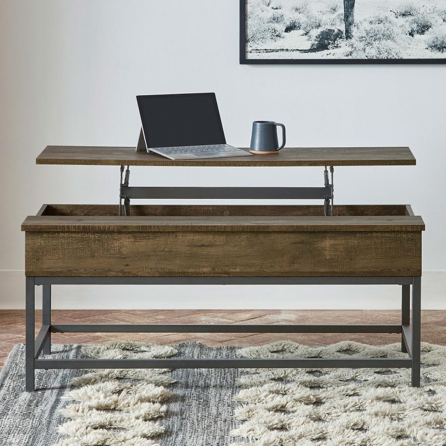 Byers - Engineered Wood Lift Top Coffee Table - Brown Oak