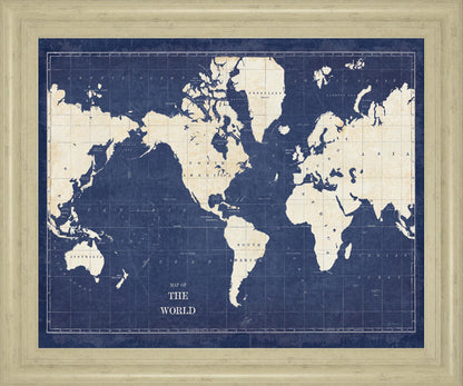 Voyager's Atlas - 28" x 34" Framed Wall Art - Blue