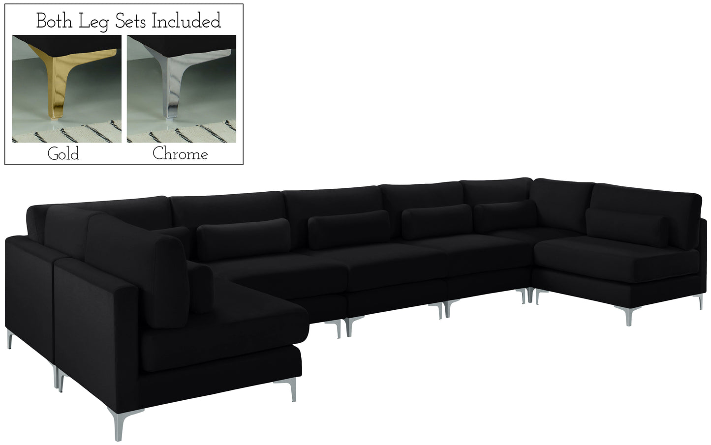 Julia - Modular Sectional 7 Piece - Black