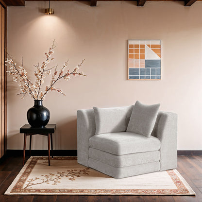 Stellar - Chenille Fabric Upholstered Modular Corner Chair
