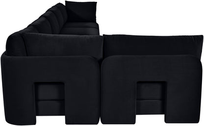 Hammond - Velvet Performance Fabric Upholstered 6 Piece L-Shaped Armless Sectional