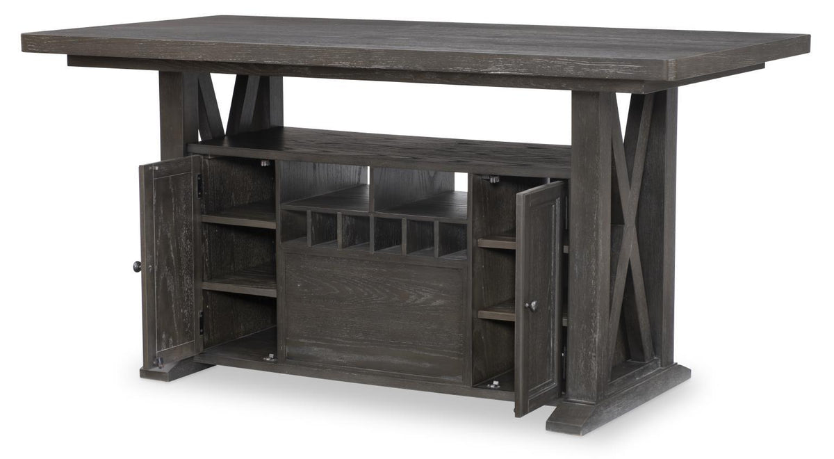 Briarwood - Complete Counter Height Table With Storage - Sable