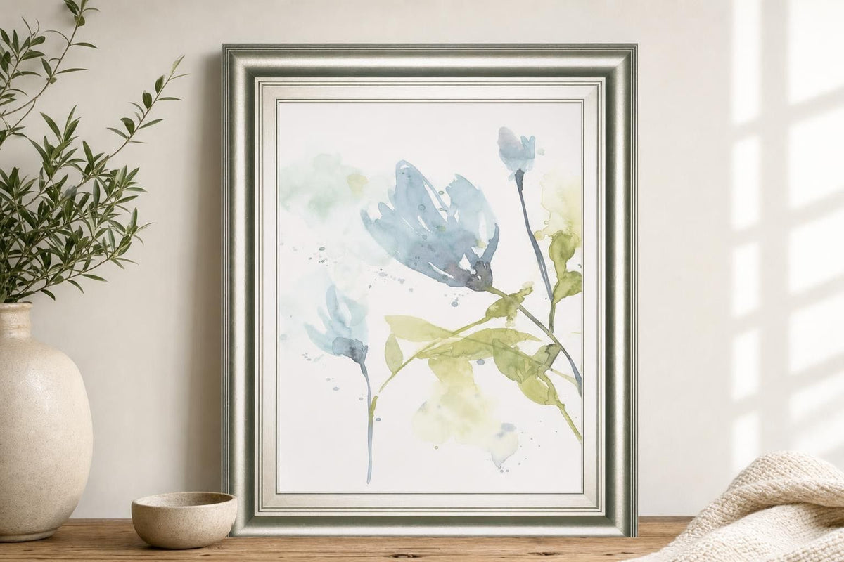 22x26 Cerulean Splash I By Jennifer Goldberger - Light Blue