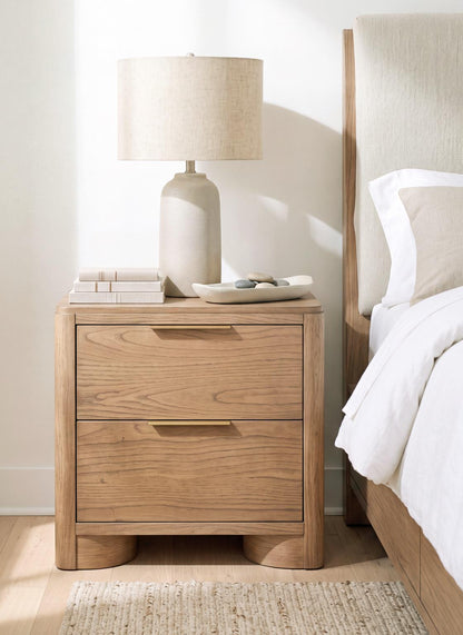 Alden - Nightstand (2 Drawers, Power With 2 Outlets, 1 USB & 1 USB-C) - Stonewashed