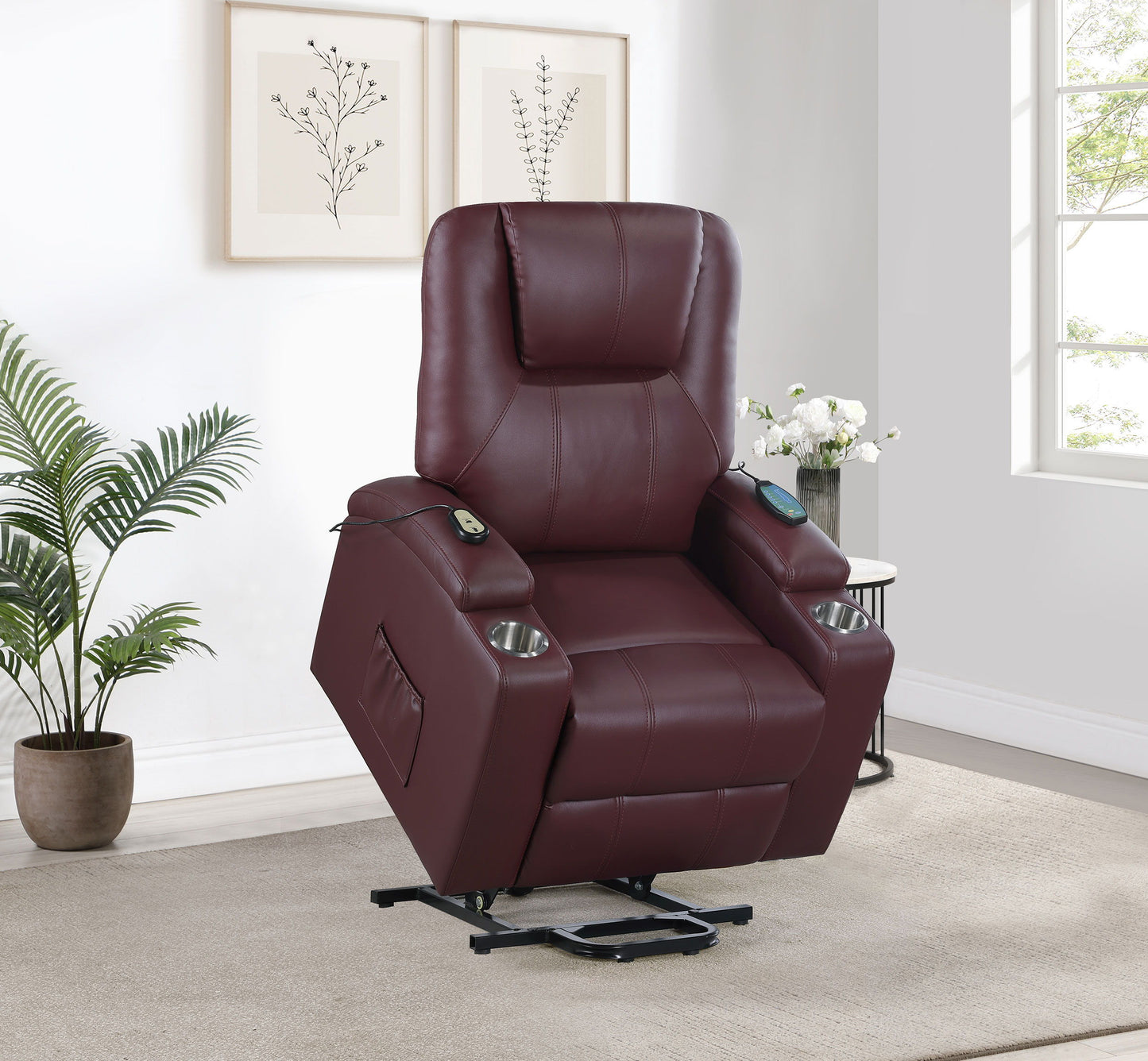 Armstrong - Upholstered Power Lift Massage Recliner