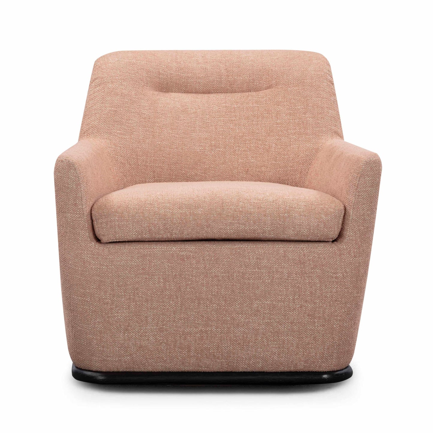 Mado - Textured Fabric Swivel Accent Chair - Peach