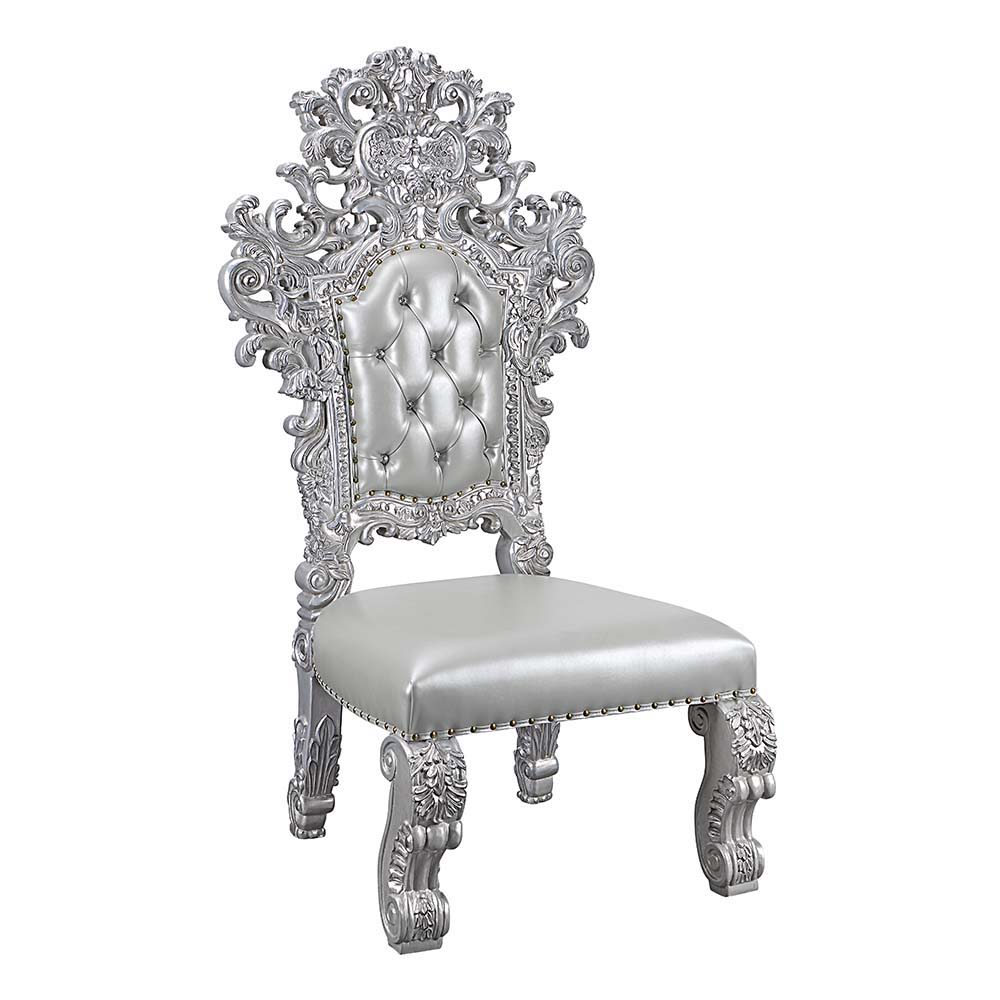 Valkyrie - Side Chair (Set of 2) - Synthetic Leather & Antique Platinum