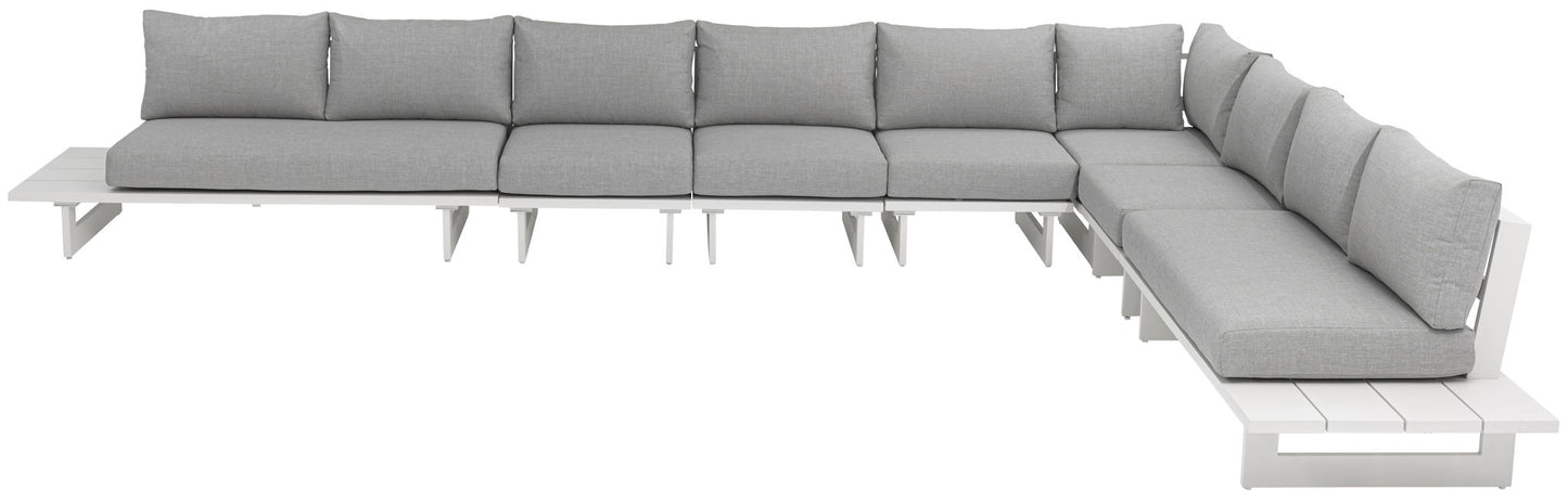 Maldives - 7 Piece Water Resistant Outdoor Patio Modular Sectional With White Base