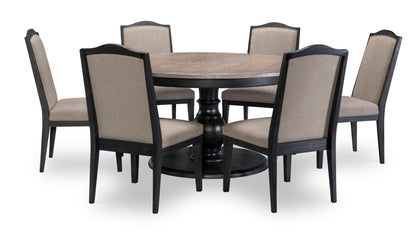 Halifax - Complete Round Dining Table - Black