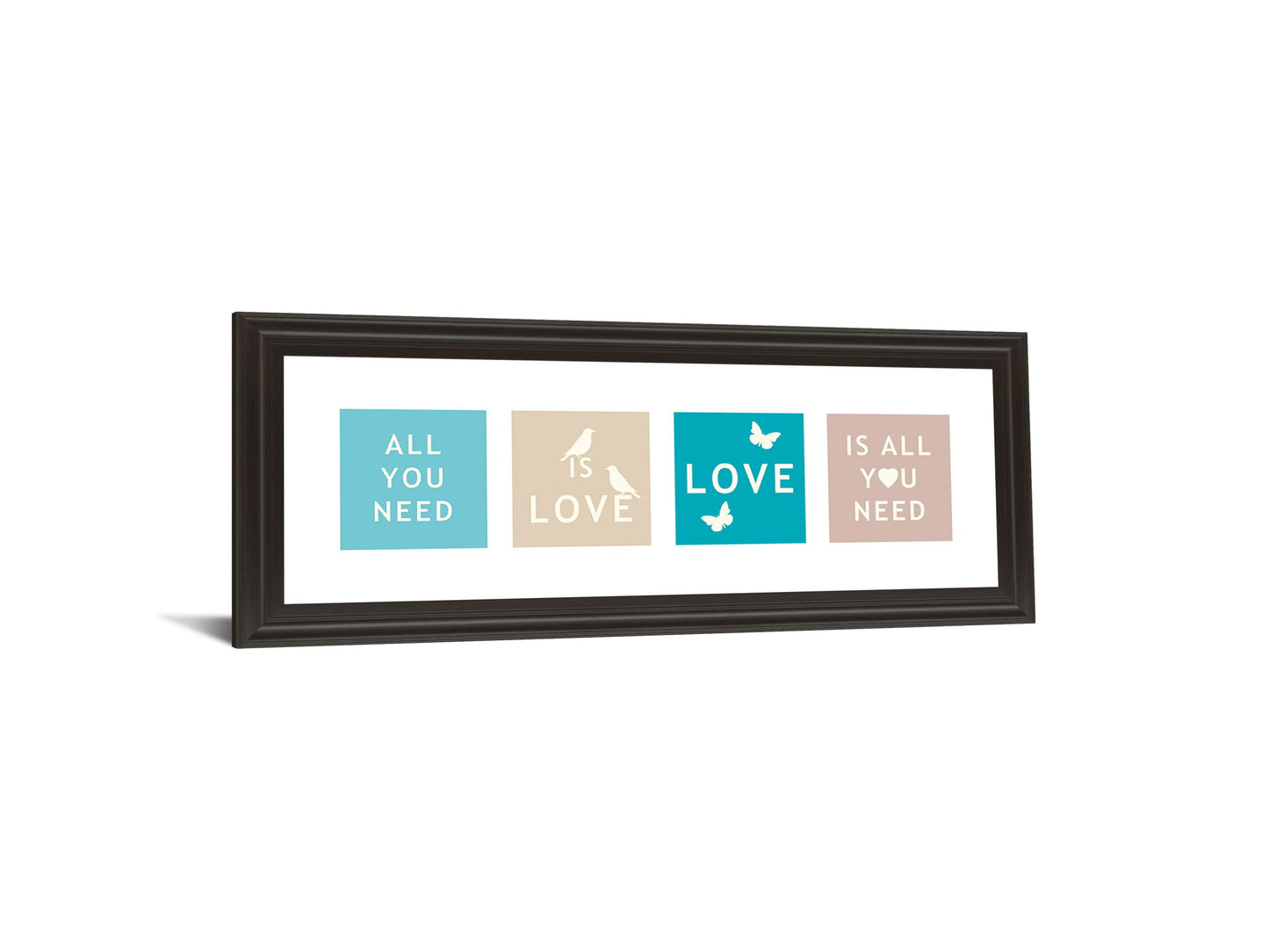 Words Of Kindness Il By The Vintage Collection - Framed Print Wall Art - Blue