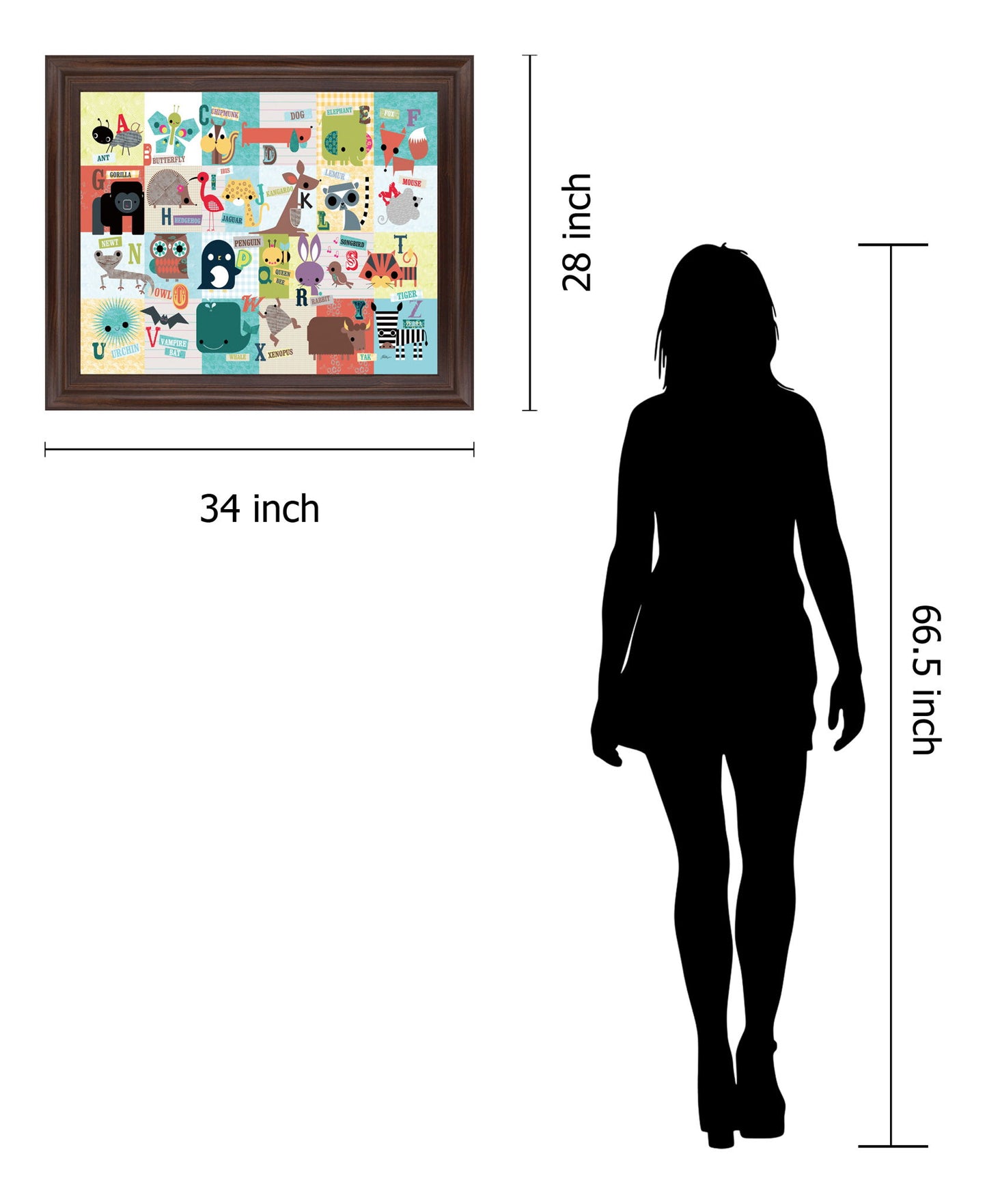 Playful Alphabet Parade - 28" x 34" Framed Wall Art