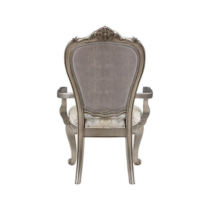 Ariadne - Arm Chair (Set of 2) - Velvet & Antique Platinum