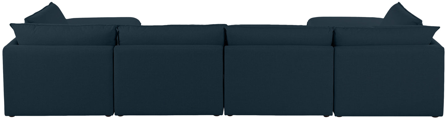 Mackenzie - Modular Sectional 6 Piece - Navy - Fabric - Modern & Contemporary