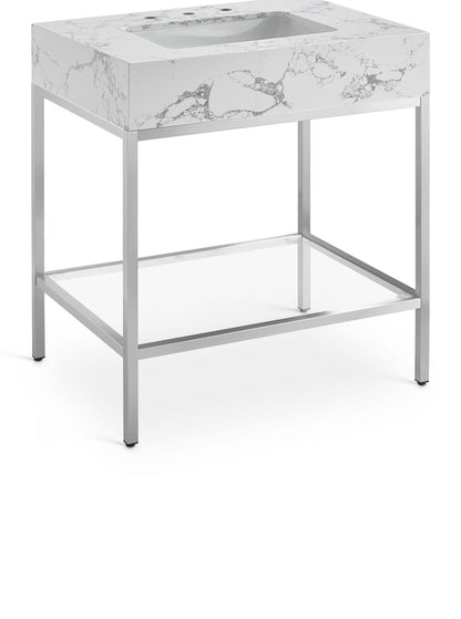 Marmo - Engineered Marble Bathroom Vanity With Chrome Base