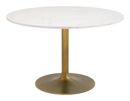 Ithaca - Dining Table - White / Gold