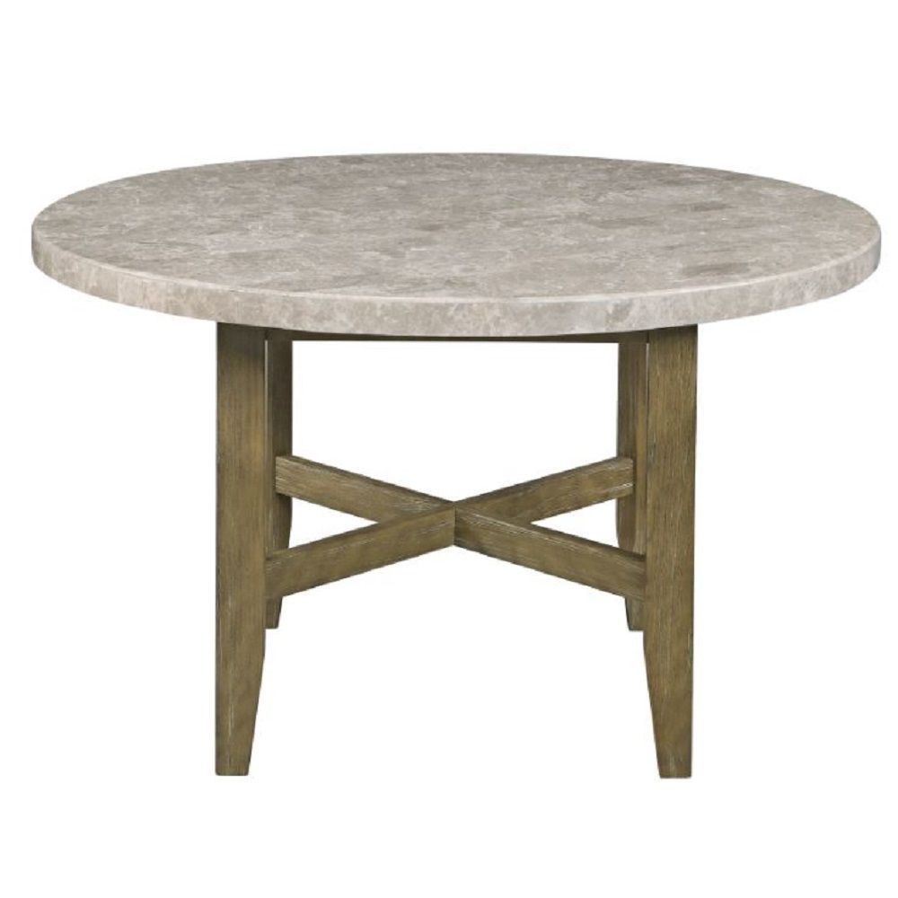 Karsen - Dining Table With Marble Top - Natural Marble Top & Rustic Oak
