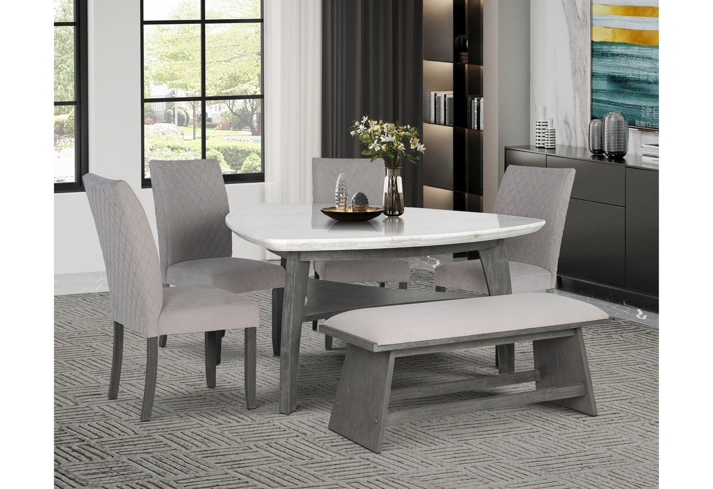 D8192 - Triangle Dining Table - Light Gray