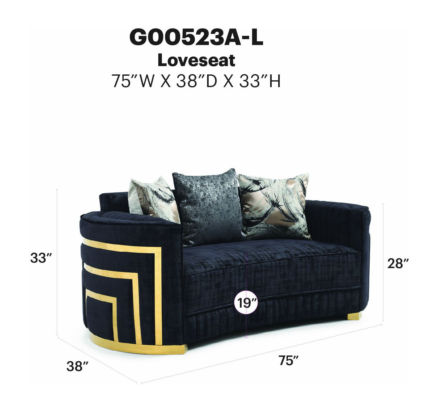 Soledad - Loveseat - Black