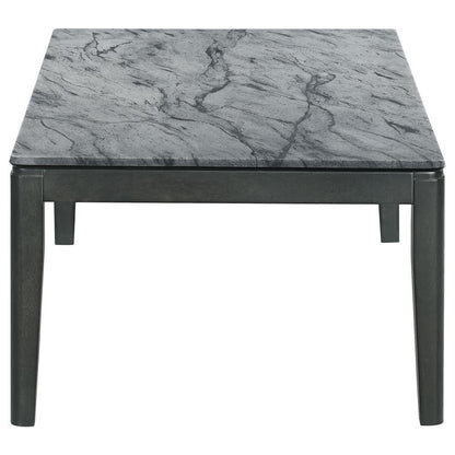 Mozzi - Rectangular Faux Marble Coffee Table - Gray And Black