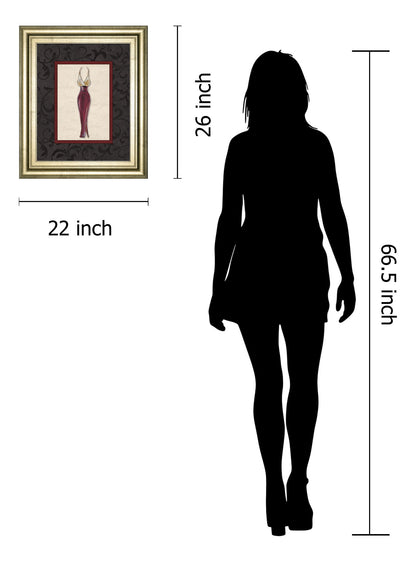 Fashion Dress Il By Susan Osbourne Framed Print Wall Art - Red